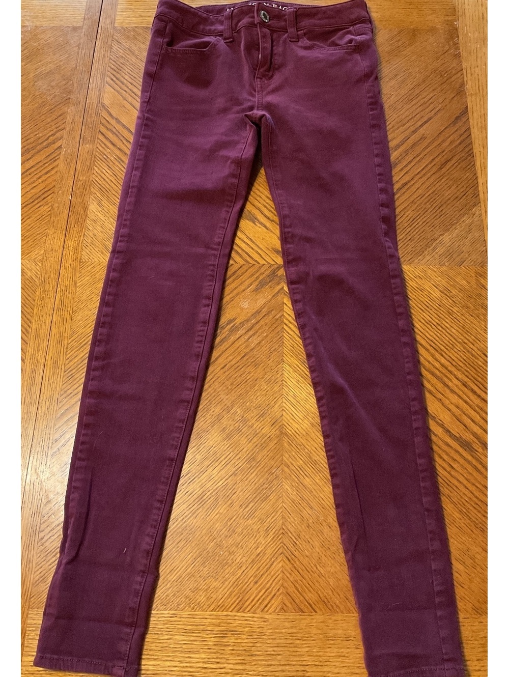 American Eagle Outfitters Women’s 360 Super Stretch Burgundy Mauve Jeggin Size 0